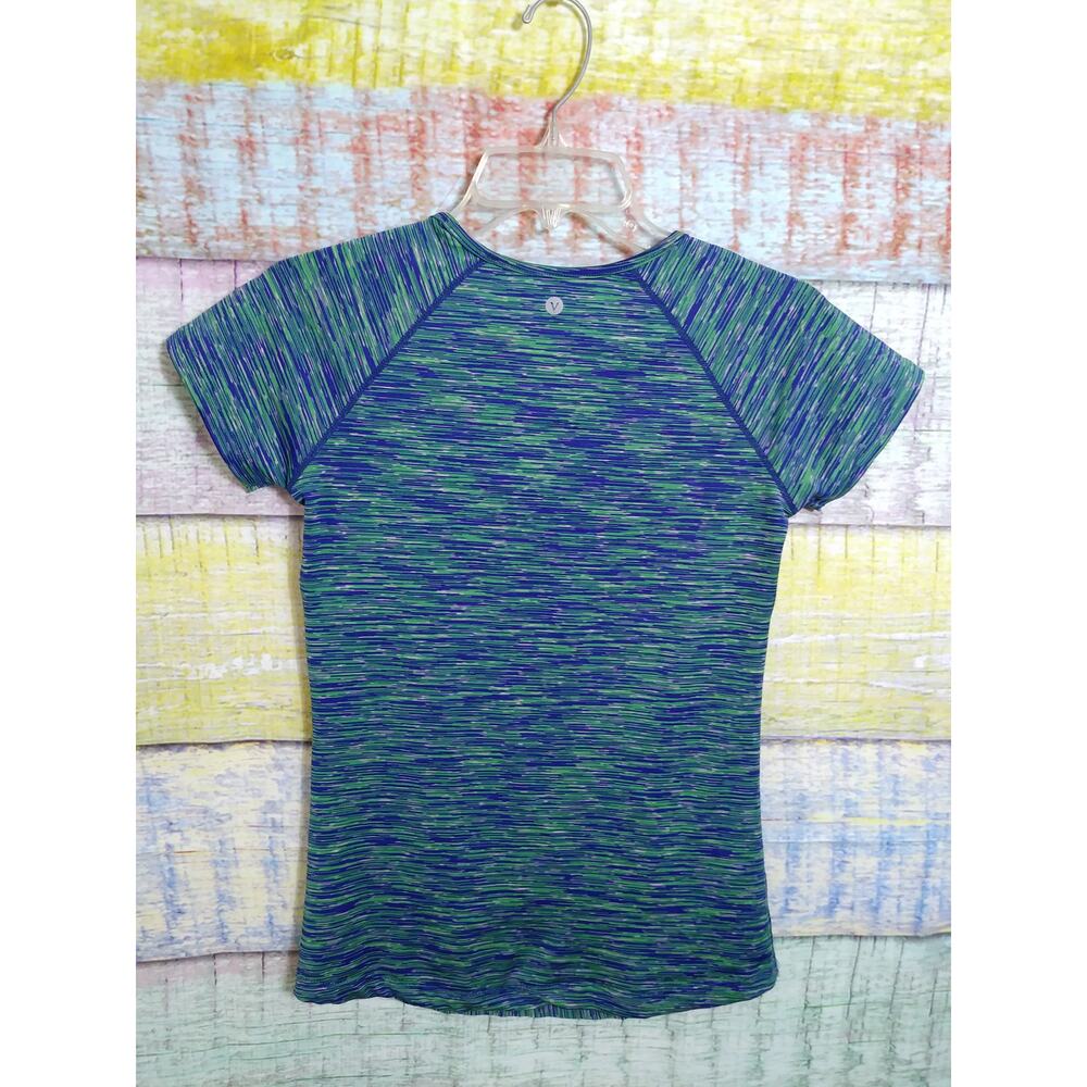 Velocity marled green blue athletic tee size S short sleeve round neckline - Picture 5 of 5